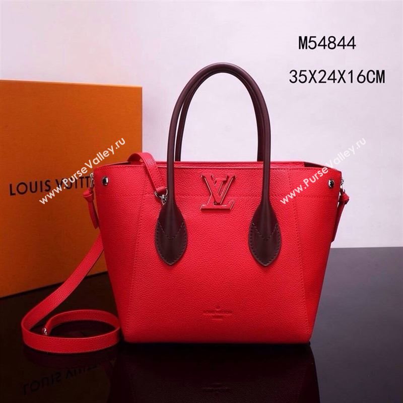LV Louis Vuitton M54844 Freedom Tote Handbag Real Leather Bag Red