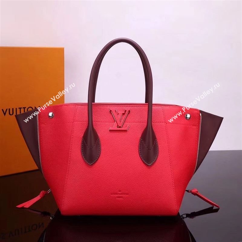 LV Louis Vuitton M54844 Freedom Tote Handbag Real Leather Bag Red