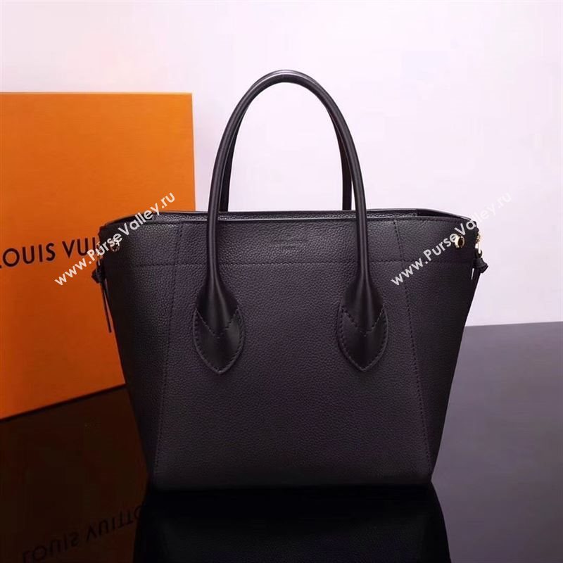 LV Louis Vuitton M54843 Freedom Tote Handbag Real Leather Bag Black