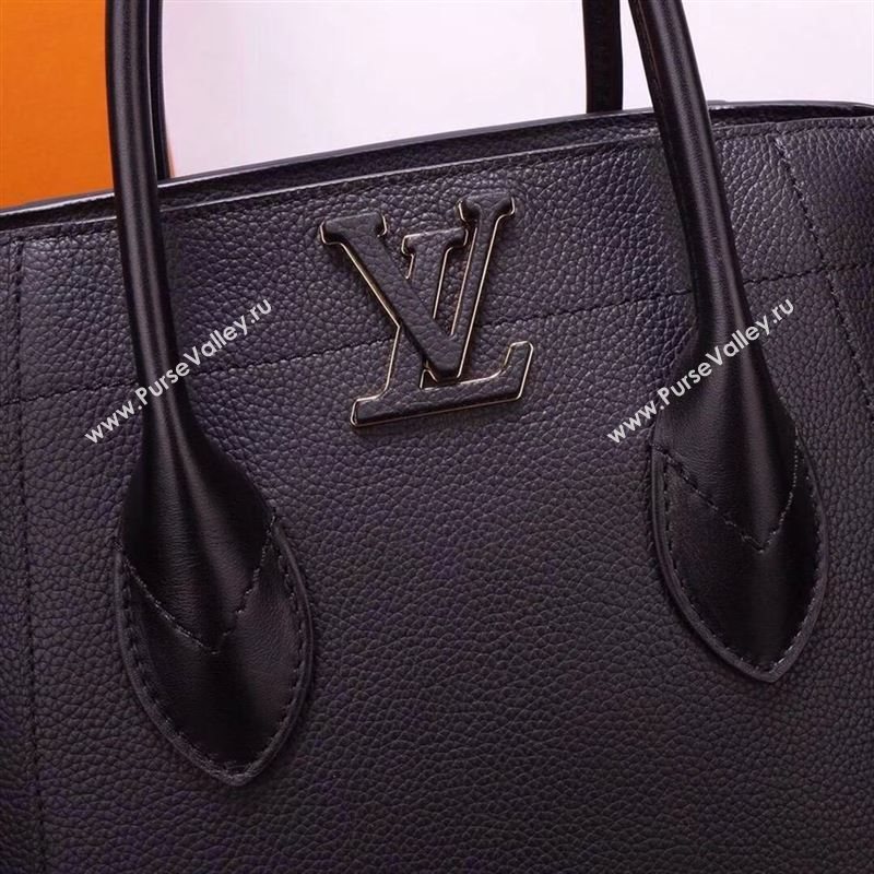 LV Louis Vuitton M54843 Freedom Tote Handbag Real Leather Bag Black