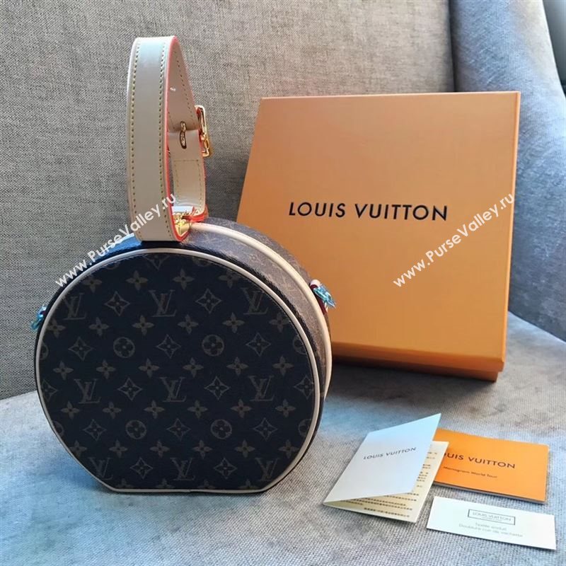 LV Louis Vuitton M43514 Petite Boite Chapeau Bag Monogram Handbag Brown