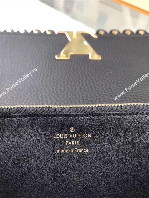 replica Louis Vuitton LV Capucines Real Leather Wallet Purse Bag M64102 Black