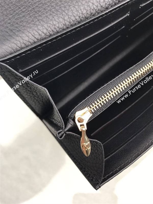 replica Louis Vuitton LV Capucines Real Leather Wallet Purse Bag M64102 Black