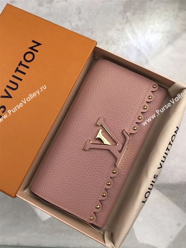 replica Louis Vuitton LV Capucines Real Leather Wallet Purse Bag M64102 Pink