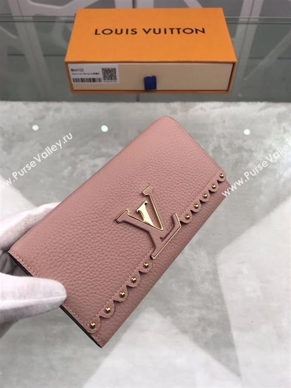 replica Louis Vuitton LV Capucines Real Leather Wallet Purse Bag M64102 Pink
