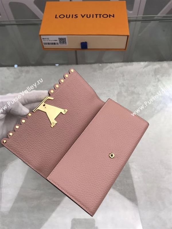 replica Louis Vuitton LV Capucines Real Leather Wallet Purse Bag M64102 Pink