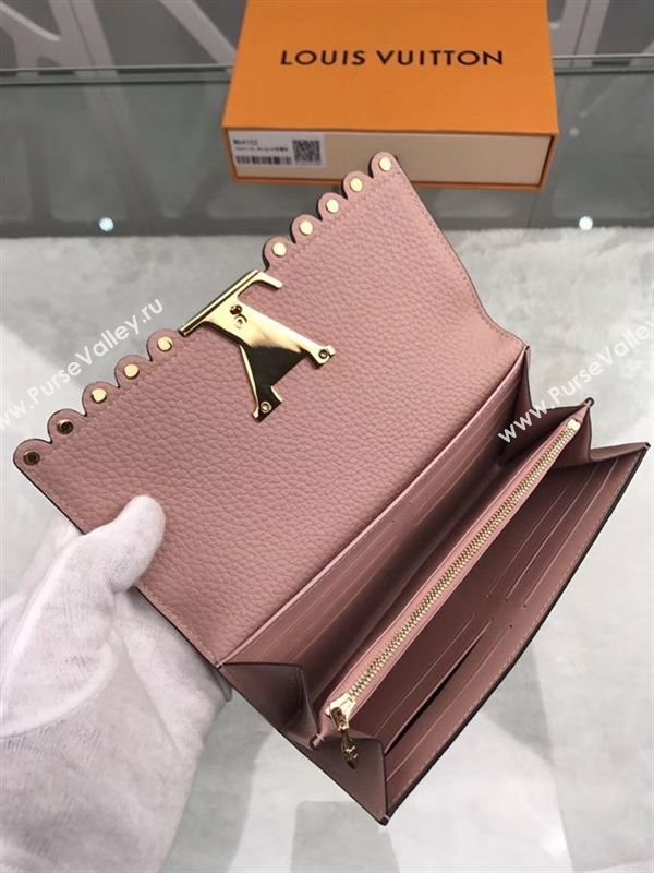 replica Louis Vuitton LV Capucines Real Leather Wallet Purse Bag M64102 Pink