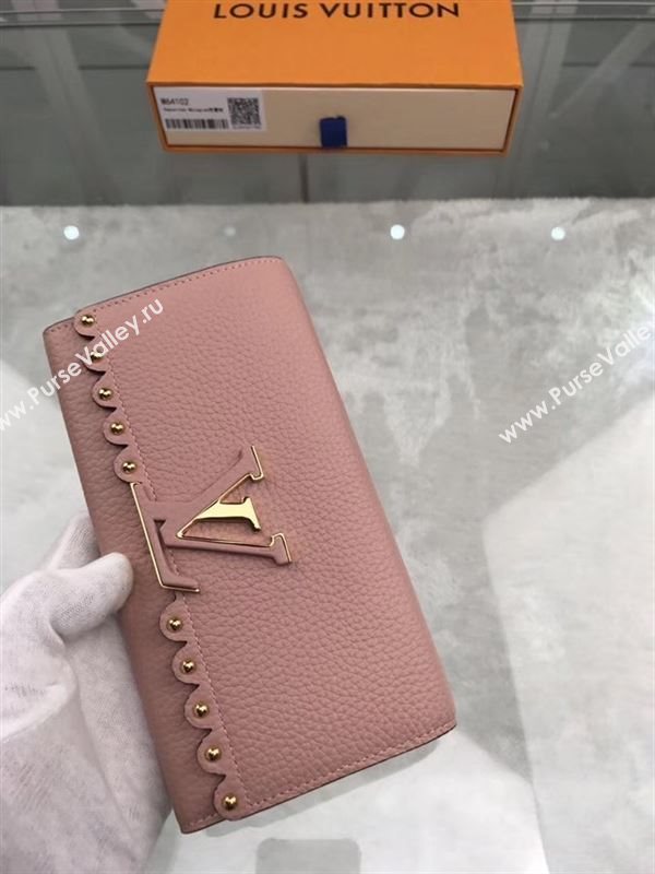 replica Louis Vuitton LV Capucines Real Leather Wallet Purse Bag M64102 Pink