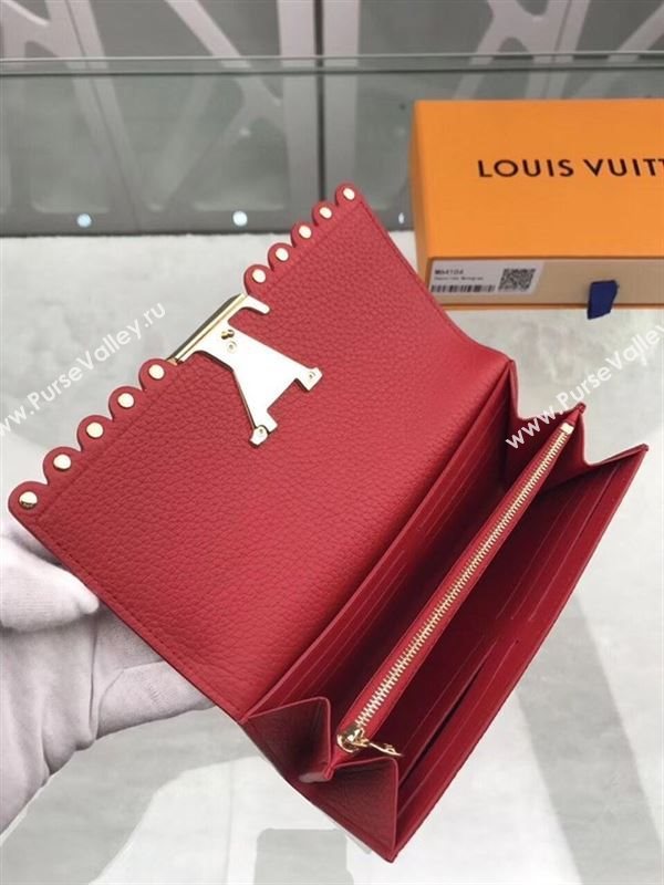replica Louis Vuitton LV Capucines Real Leather Wallet Purse Bag M64104 Red