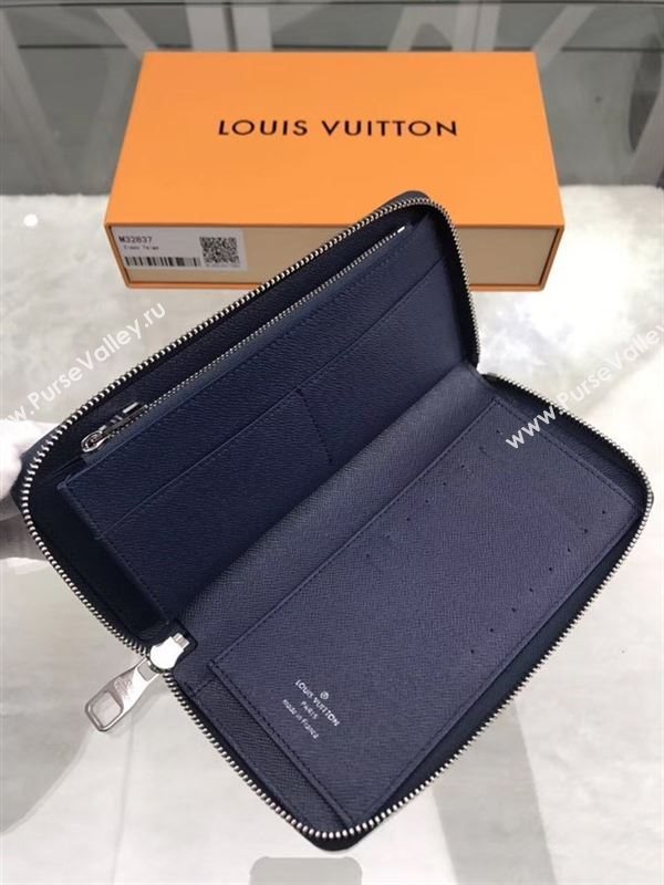 replica Louis Vuitton LV Zippy Real Leather Wallet Purse Bag M32837 Black