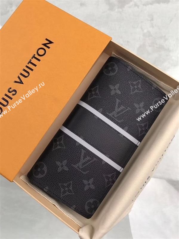 replica Louis Vuitton LV Brazza Wallet Monogram Purse Bag M64438 Gray