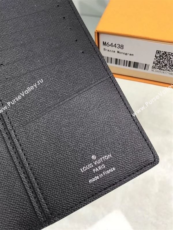 replica Louis Vuitton LV Brazza Wallet Monogram Purse Bag M64438 Gray