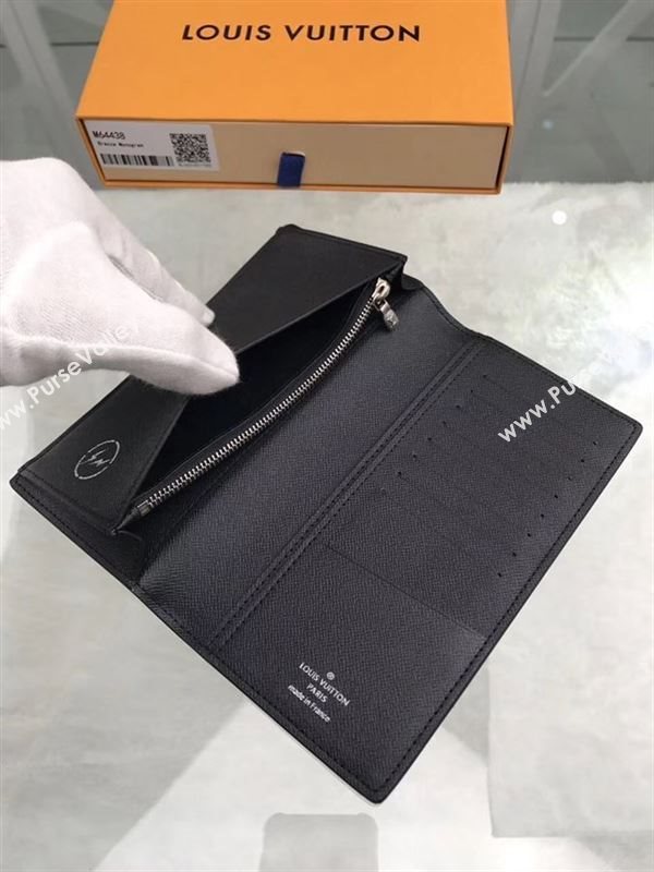 replica Louis Vuitton LV Brazza Wallet Monogram Purse Bag M64438 Gray