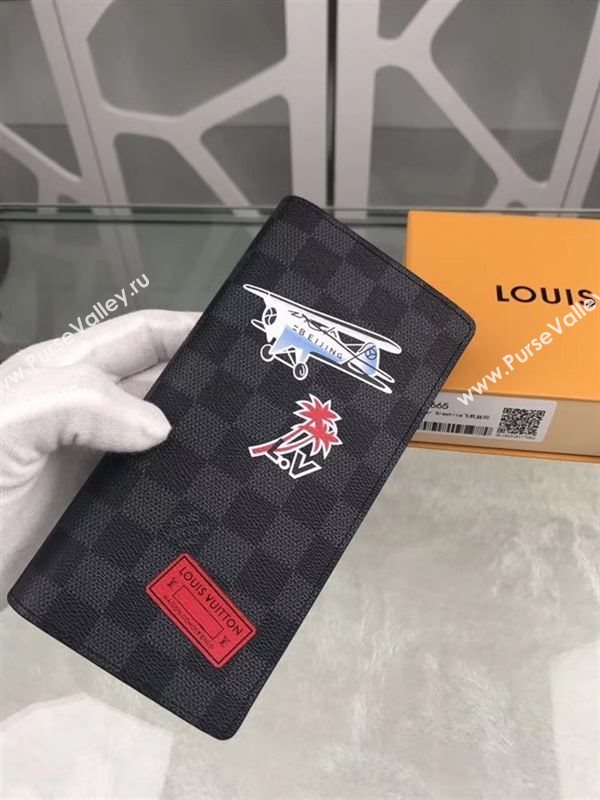 replica Louis Vuitton LV League Brazza Wallet Damier Purse Bag N62665 Gray