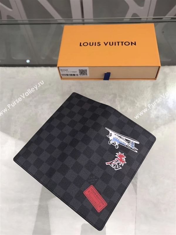 replica Louis Vuitton LV League Brazza Wallet Damier Purse Bag N62665 Gray