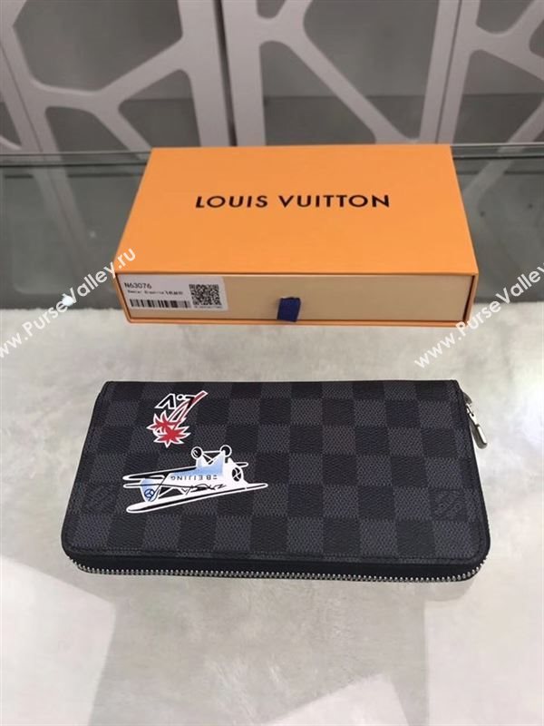 replica Louis Vuitton LV League Zippy Wallet Damier Purse Bag N63076 Gray