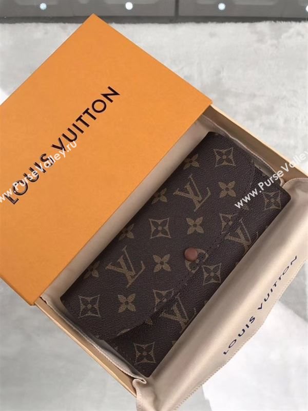 replica Louis Vuitton LV Emilie Wallet Monogram Purse Bag M60697 Coffee