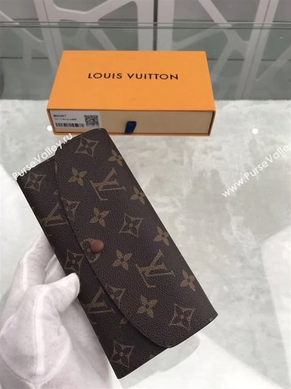 replica Louis Vuitton LV Emilie Wallet Monogram Purse Bag M60697 Coffee