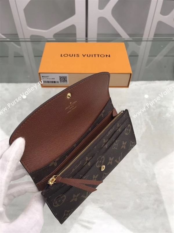 replica Louis Vuitton LV Emilie Wallet Monogram Purse Bag M60697 Coffee