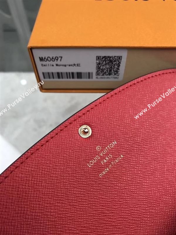 replica Louis Vuitton LV Emilie Wallet Monogram Purse Bag M60697 Red