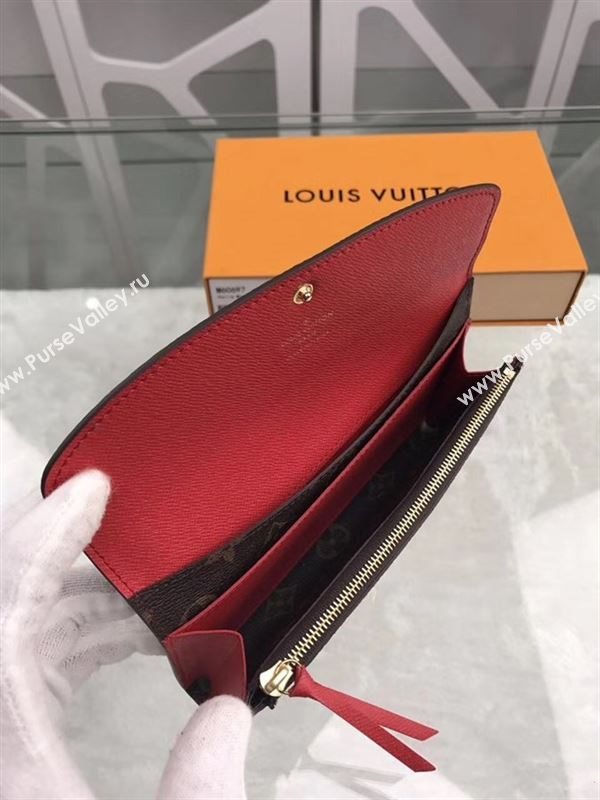 replica Louis Vuitton LV Emilie Wallet Monogram Purse Bag M60697 Red