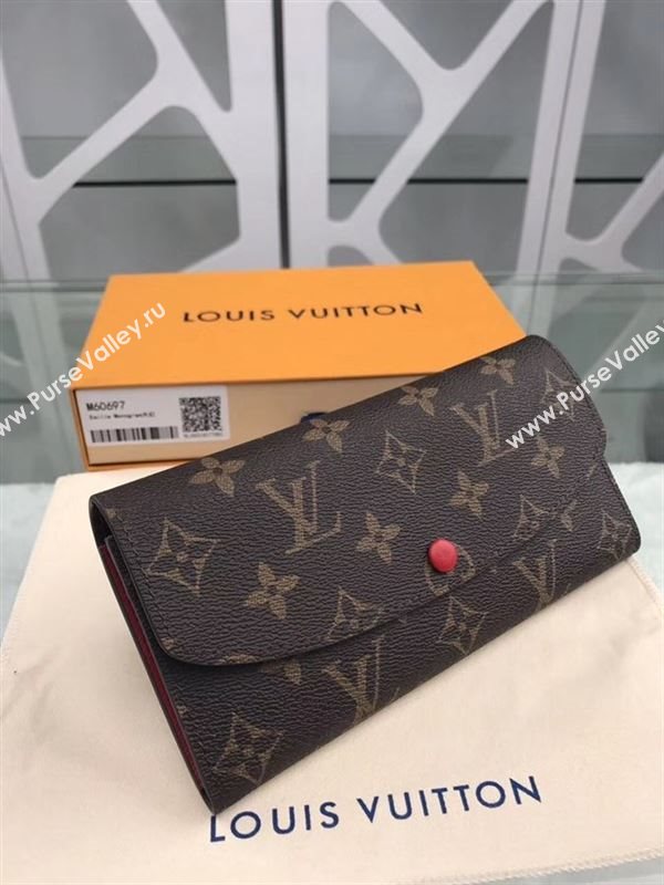 replica Louis Vuitton LV Emilie Wallet Monogram Purse Bag M60697 Red