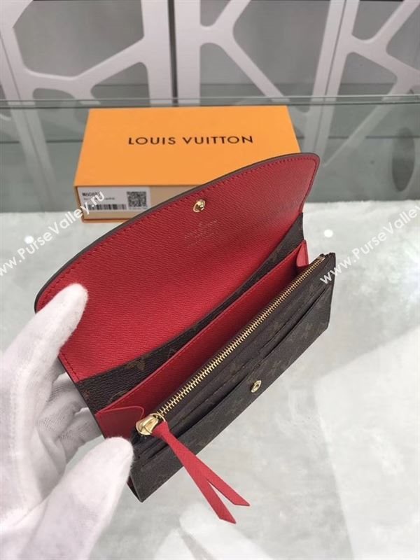 replica Louis Vuitton LV Emilie Wallet Monogram Purse Bag M60697 Red