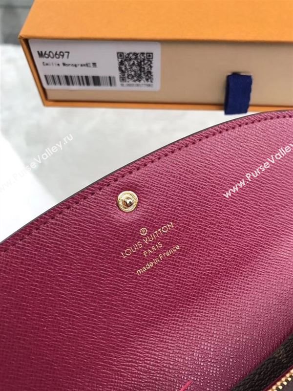 replica Louis Vuitton LV Emilie Wallet Monogram Purse Bag M60697 Maroon
