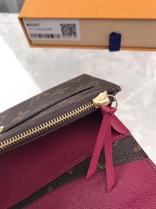 replica Louis Vuitton LV Emilie Wallet Monogram Purse Bag M60697 Maroon