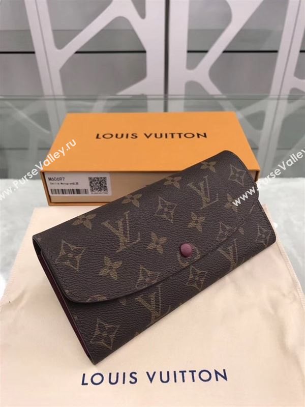 replica Louis Vuitton LV Emilie Wallet Monogram Purse Bag M60697 Maroon