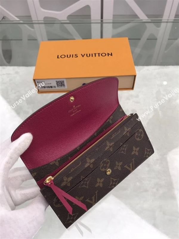 replica Louis Vuitton LV Emilie Wallet Monogram Purse Bag M60697 Maroon