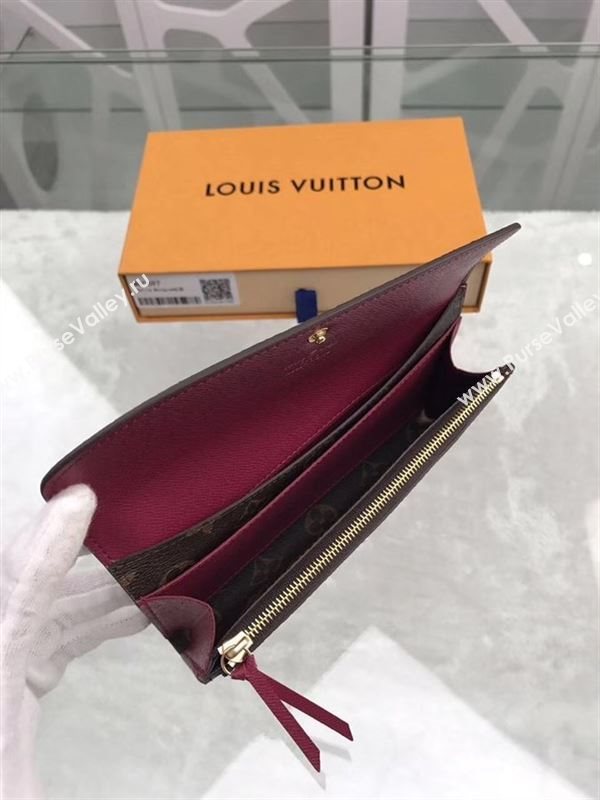 replica Louis Vuitton LV Emilie Wallet Monogram Purse Bag M60697 Maroon