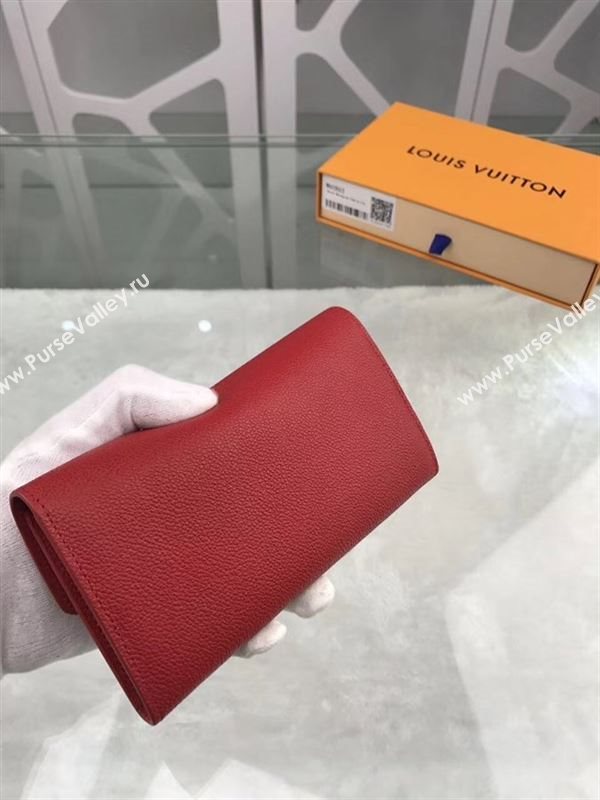 replica Louis Vuitton LV Real Leather Wallet Purse Bag M60863 Red