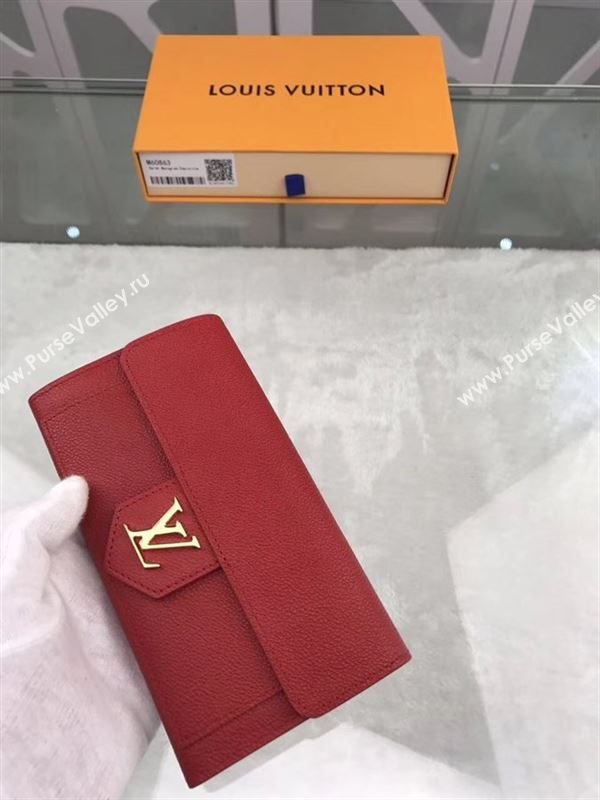 replica Louis Vuitton LV Real Leather Wallet Purse Bag M60863 Red