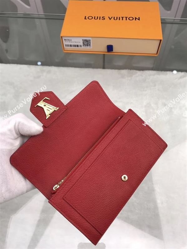 replica Louis Vuitton LV Real Leather Wallet Purse Bag M60863 Red