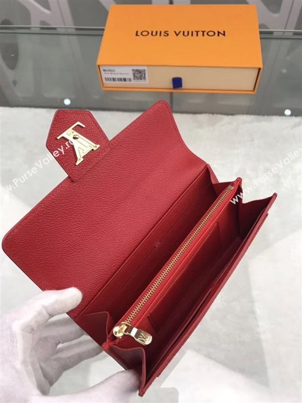 replica Louis Vuitton LV Real Leather Wallet Purse Bag M60863 Red