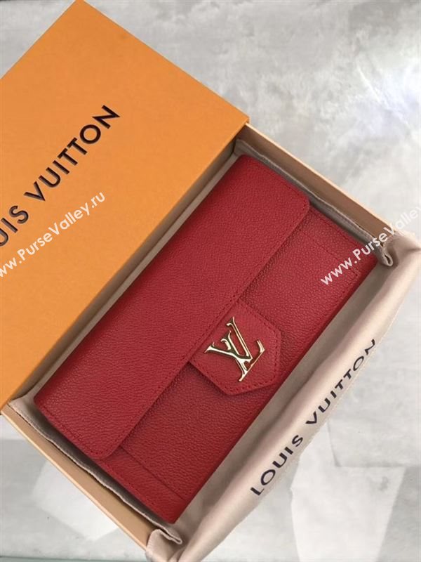 replica Louis Vuitton LV Real Leather Wallet Purse Bag M60863 Red