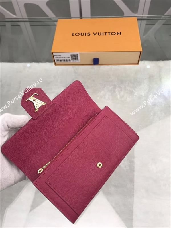 replica Louis Vuitton LV Real Leather Wallet Purse Bag M60861 Maroon