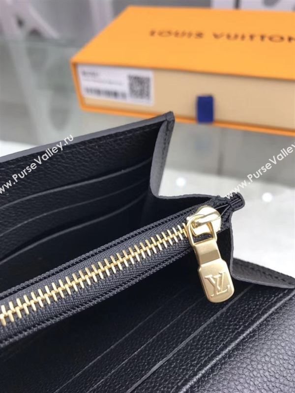 replica Louis Vuitton LV Real Leather Wallet Purse Bag M60861 Black