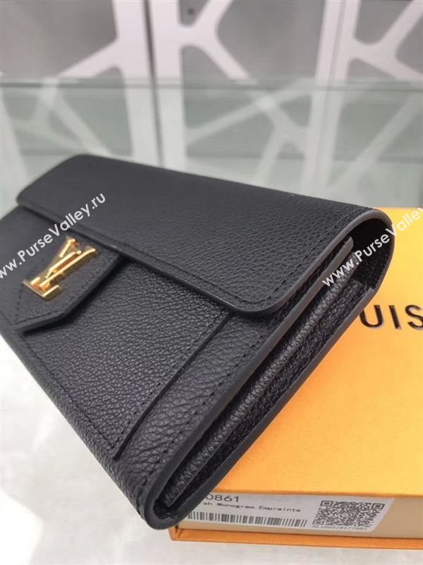 replica Louis Vuitton LV Real Leather Wallet Purse Bag M60861 Black