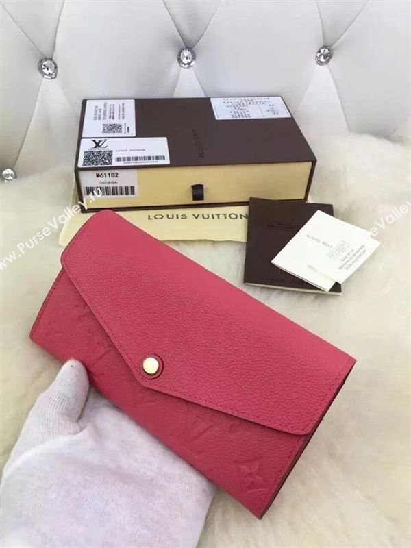 replica Louis Vuitton LV Monogram Sarah Wallet Real Leather Purse Bag M61182 Rose