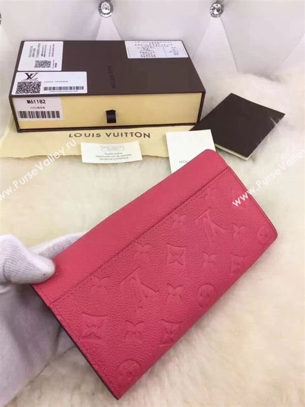 replica Louis Vuitton LV Monogram Sarah Wallet Real Leather Purse Bag M61182 Rose