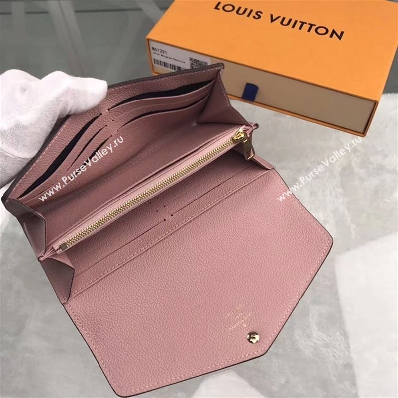 replica Louis Vuitton LV Monogram Sarah Wallet Real Leather Purse Bag M64082 Pink