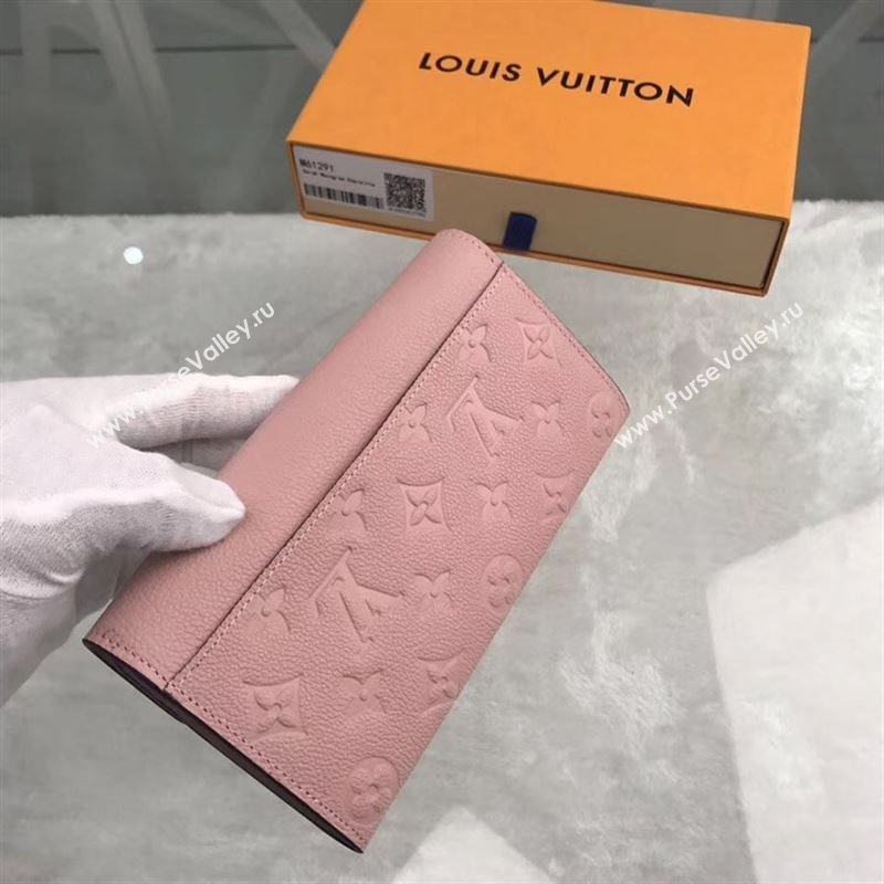 replica Louis Vuitton LV Monogram Sarah Wallet Real Leather Purse Bag M64082 Pink