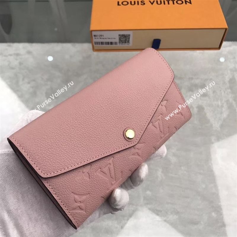 replica Louis Vuitton LV Monogram Sarah Wallet Real Leather Purse Bag M64082 Pink