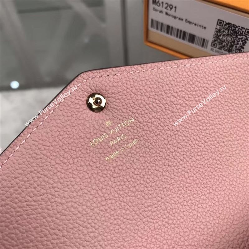 replica Louis Vuitton LV Monogram Sarah Wallet Real Leather Purse Bag M64082 Pink