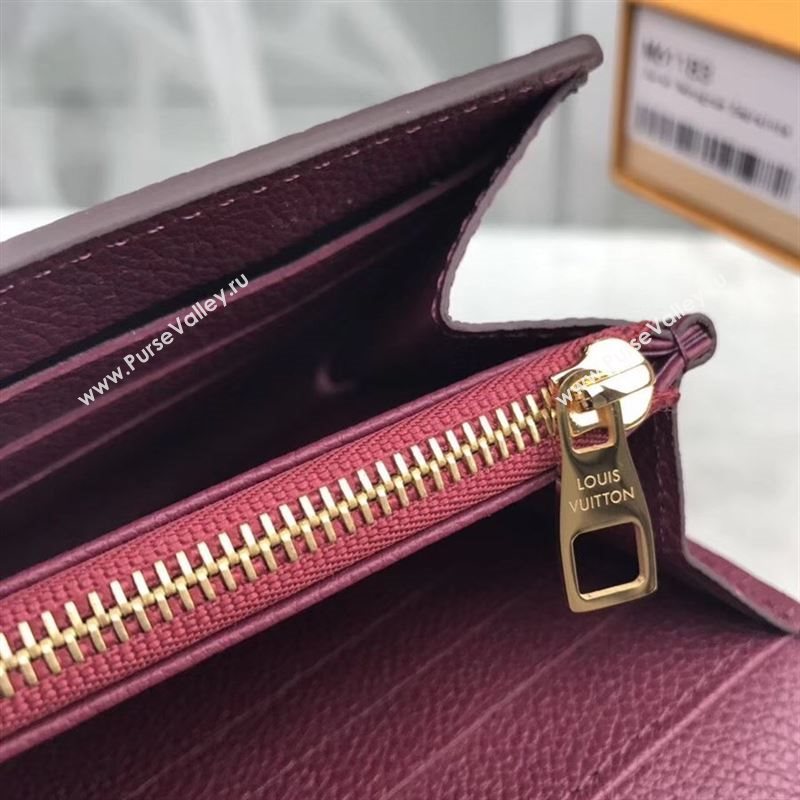 replica Louis Vuitton LV Monogram Sarah Wallet Real Leather Purse Bag M62213 Maroon