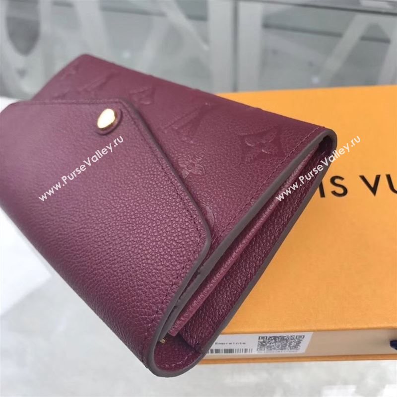 replica Louis Vuitton LV Monogram Sarah Wallet Real Leather Purse Bag M62213 Maroon