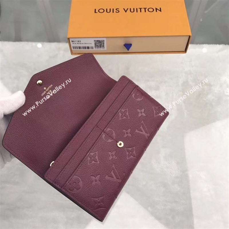 replica Louis Vuitton LV Monogram Sarah Wallet Real Leather Purse Bag M62213 Maroon