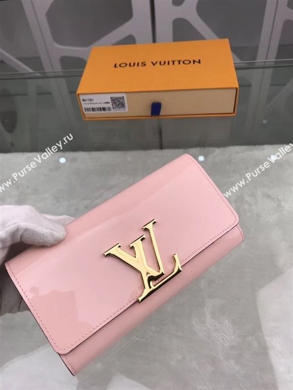 replica Louis Vuitton LV Louise Wallet Patent Leather Purse Bag M61581 Pink